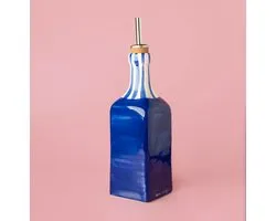 Distributeur d'huile d'olive - Costa Azul - Espagnol - Handgemaakt - 475ml - Céramique - Blauw - Wit - Cuisine - Cuisson - Cuire au four - Olive - Bouteille