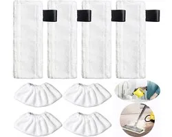 Microvezeldoeken - 8 Stuks - Microvezeldoeken geschikt voor Kärcher Easyfix SC2, SC3, SC4 & SC5 - Stoomreinigeraccessoires - Vervangende Microvezeldoekjes - Mop Pad Dweil - Vloerdoeken Doekenset - Stoomreiniger Pads Doeken - Accessoires Set