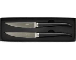 Cutipol RIB - 2 Steakmessen in giftbox - Zwart/RVS
