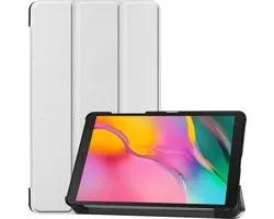 Hoes - Geschikt voor Samsung Galaxy Tab A 8.0 (2019) - Dun & Stevig - Trifold Bookcase - Hard Cover - Hardcover Book Case - Tablet Hoesje - Wit