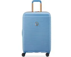 Delsey Freestyle 66 cm Middelgrote Harde Reiskoffer – 70 Liter – SECURITECH® Rits – TSA Slot – 4 Dubbele Wielen – Sky Blue