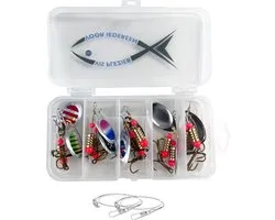 Kunstaas set 2 | Kunstaas set voor roofvis - incl GRATIS onderlijn - pluggen met haak - perfect voor snoek / baars / forel- set van 10 spinners