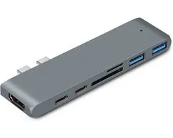 Hub USB-C adapté pour MacBook Pro/ Air - HDMI - Thunderbolt - 7 en 1