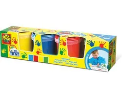 SES Creative - My First - Vingerverf - 4 kleuren – mengbaar – glutenvrij - makkelijk uitwasbaar - Verven voor de allerkleinsten – 4x145ml - Vanaf 1 jaar