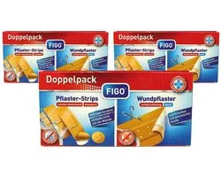 FIGO Double Pack Pansements – 3 Pièces – Bandes de Pansement + Pansement à Découper – Hydrofuge & Respirant