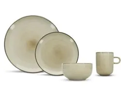 Service de table sel et poivre 16 pièces, Ivory Meridian