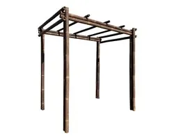 Masters of Bamboo® Bamboe Pergola Bali - 2 x 2 m - Zwart - Bamboe overkapping