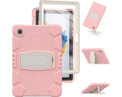 Coque Samsung Galaxy Tab A8 10.5 (X200/X205) – Coque de protection antichoc avec béquille – Protection triple couche contre les chutes – Rose