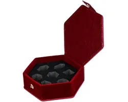 Joya Dice® Dice Box voor het spelen van Dungeons and Dragons | DnD Dice Storage | D&D Dobbelstenen Bewaardoos | Hexagon Kunstleer | Voor 1 Set (7 Stuks) | Bruin