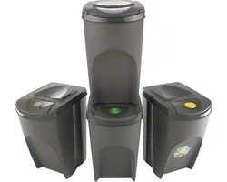 Prosperplast Sortibox scheidingsbakken set 4x35L - Grijs
