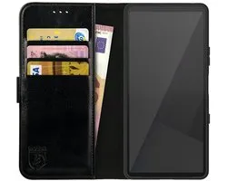 Rosso Element Geschikt voor Sony Xperia 10 VII | Wallet Book Case | Portemonnee Hoesje | 3 Pasjes | Magneetsluiting | Stand Functie | Zwart