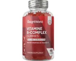 Weightworld Vitamine B-Complex Gummies - Alle 8 essentiële B-vitamines en vitamine C - Natuurlijke aardbeiensmaak - Gelatinevrij