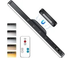 Oplaadbare Lichtbalk met Afstandsbediening - 5 Kleuren Instelbare Spiegellamp met 120 LED - 2000mAh Batterij Make-up Licht - Magnetische Touch Lamp voor Kast, Bed, Keuken - 5W - Zilver - 1 Stuk