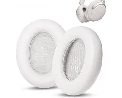 Oorkussens voor Bose QuietComfort Ultra hoofdtelefoon, set van 2 witte eiwitlederen oorkussens voor Bose QC Ultra met ultradik traagschuim