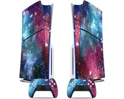 Space skin - geschikt voor de Playstation 5 Slim Disk - 1 console en 2 controller stickers geschikt voor de PS5 Slim