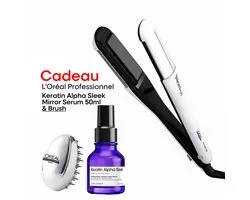 L'Oréal Professionnel SteamPod 4.0 Professionele stoom stijl- & krultang + Keratin Alpha Sleek Mirror Serum 50ml + Gratis Borstel