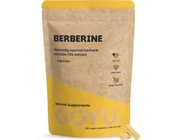 GOYU Extrait de Berbérine 400 mg 180 gélules - Berbérine HCl de Berberis Aristata – Végétalien - Sans additifs - Testé en laboratoire - 60 jours de stock par sachet