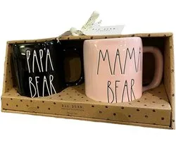 Rae Dunn - mokken set van 2 - mama bear -papa bear - mom life - dad life