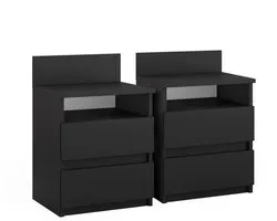 Vicco Monty Nachtkastje – Set van 2 Zwart