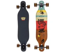 Arbor Drop Through Longboard Jess Mudgett Axis 37 Cruiser polyvalent avec deck Drop-Through, configuration Smooth Carve et artwork premium
