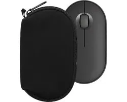 kwmobile computermuis hoes geschikt voor Logitech Pebble Mouse 2 M350s / M350 hoesje - Muis beschermhoes met rits - Mouse case van neopreen in zwart