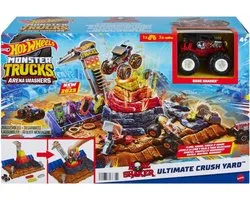 Hot Wheels Monster Trucks Arena Smashers Bone Shaker Ultimate Crush Yard Playset