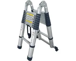 Telescopische Aluminium Ladder 4,4 Meter - Inschuifbaar, Opvouwbaar en Draagbaar - Max. Belasting 150 kg