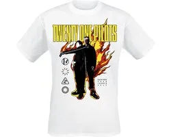 Twenty One Pilots On Fire Heren T-shirt - wit - XL