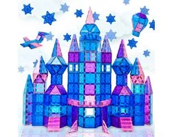 Magna Minds - Magnetic Tiles - Ice prince/princess - Magnetisch Speelgoed - 60 stuks - Constructie speelgoed - Magnetische tegels - Montessori speelgoed - Magnetic toys - Magnetische bouwstenen - Speelgoed Kinderen