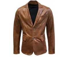 Leren blazer heren cognac-Modelo 5XL