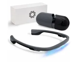 AYOlite lichttherapiebril - Carbon Black Limited Edition - Vergelijkbaar met de krachtigste daglichtlampen - 470 nm blauw-turquoise licht - 250 µW/cm² - Inclusief bioritme-app - Aantoonbaar veilig getest voor de ogen