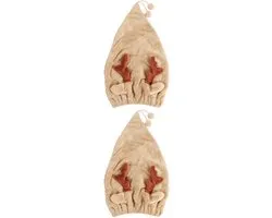 Drogen Haar Handdoek - Haardroger Cap - Snel Haar Drogen - Antler Design - 2 stuks - Koffie