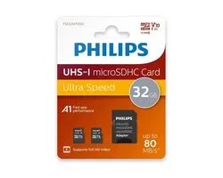 Philips FM32MP45D Micro SDHC kaart - 32GB - Class 10 - UHS-I U1 - incl. Adapter - 2-Pack