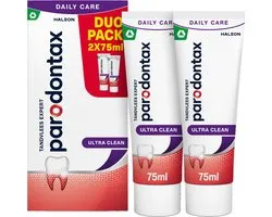 Parodontax Ultra Clean - Tandpasta - Helpt Bloedend Tandvlees Herstellen en Voorkomen - Verwijdert 4x Meer Tandplak dan Normale Tandpasta - Voor Gezond Tandvlees - Bevat Fluoride – Voor Glad Voelende Tanden - Frisse Smaak – 2x 75ml