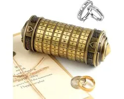 Da Vinci Code Mini Cryptex puzzelbox, interessant creatief romantisch cadeau, brons, 5 stuks