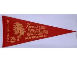 USArticlesEU - Kansas City Chiefs - KC Chiefs - Patrick Mahomes - Logo Vintage du super bowl - NFL - Fanion - Football américain - Fanion de sport - Fanion - Fanion - Drapeau - 31 x 72 cm