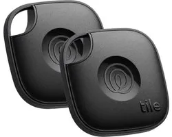 Life360 Tile Mate - Krachtige Bluetooth Tracker - Item locator voor Sleutels, Tassen en meer - 2 Stuks (Zwart)