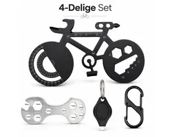 Kit Multitool Vélo 24-en-1 - Mousqueton Porte-clés avec Mousqueton Double Face, Mini Lampe de Poche - Outil de Réparation de Vélo avec Mousqueton, Décapsuleur, Anneaux de Clés - Accessoires Outils de Réparation Vélo Adulte - Multitool Porte-clés