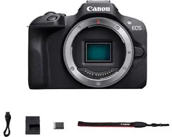 Canon EOS R100 Body - Systeemcamera - 24.1 MP - Foto en Video - Compact formaat - Creative assist - Camera zonder lens