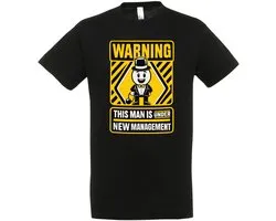 Warning This Man Is Under New Management T-shirt - Vrijgezellen Feest - Bachelor Party - Vrijgezel - Bier Drinken - Vrijgezellenfeest Cadeau Man - Maat XL