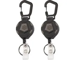 Porte-clés rétractable Brutix - Set de 2 - Lanyard - Lanyard - Badge Holder - Porte-clés pour Adultes