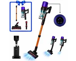 Hyundai Electronics - Aspirateur-balai sans fil - 155W - Vortex Pro - Avec brosse de sol rotative et station de charge et de vidange