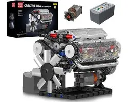 Mould King 10088 Formule 1 V8 auto motor bouwset incl tool | Educatief DIY STEM modelbouw | Technische speelgoed bouwpakketten voor volwassenen & kinderen | Plastic Model Kit decoratie | Bouwdoos met 535 bouwstenen