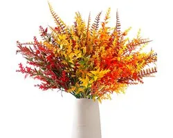 8 Branches de feuilles artificielles pour décoration d'automne intérieure et extérieure