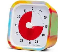 Time Timer® Original MOD Tie Dye - Visuele Countdown Timer - Tijdklok - Tijdmanagement Tool - School, Thuis, Kantoor - Optioneel Alarm - Geen Luid Getik