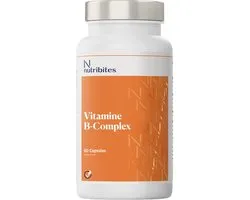 Nutribites Vitamine B-Complex - Alle 8 B-Vitaminen - Met Biologisch Actieve B6, B12 en Folaat - Met Choline - 60 Capsules - Vegan