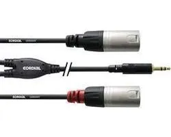 Cordial kabel 3,5 st / 2x XLR male 3m CFY 3 WMM - Insert kabel