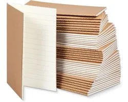 Lot de 20 carnets de poche, format 13 x 9 cm, mini-carnets de voyage, petits blocs-notes adhésifs en papier kraft, pour étudiants et croquis en classe (couverture marron, lignes horizontales).