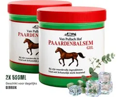 2x 500ML - Voordeelset - Vom Pullach Hof Pferdebalsam Gel 1000 ml - Paardenbalsem voor Spieren & Gewrichten - Verfrist en Stimuleert Doorbloeding