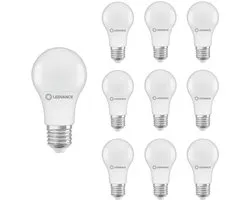 Ledvance LED Classic lamp A60 E27 - 9.4W 806lm 2700K 230V - Mat Glas - Ø60mm - LED Peerlamp - Vervanger 60W Gloeilamp - Geschikt voor Plafondlamp - 10 stuks